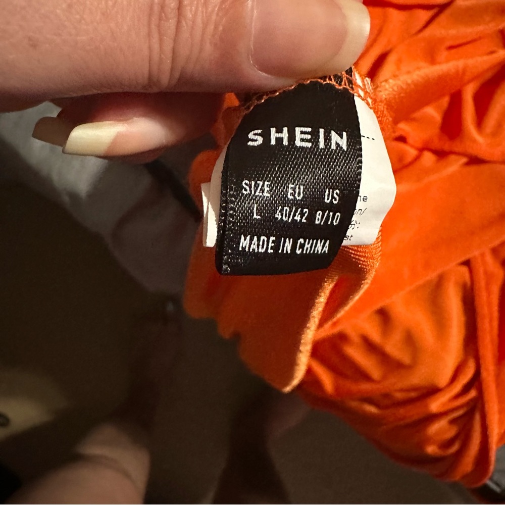 SHEIN Vibrant Orange One-Shoulder Dress - Picture 6 of 7